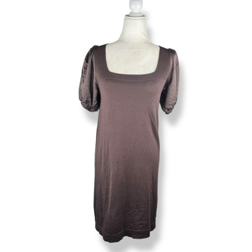 BCBG MAX AZRIA Knit Dress Womens Size Small Puff Sleeve Silk Blend Rory Gilmore